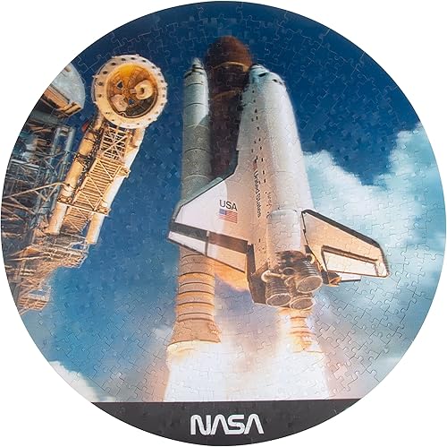 Fizz Creations Rompecabezas lenticular de la NASA. Rompecabezas lenticular 3D inspirado en la NASA de 500 piezas. Forma circular con efecto 3D en