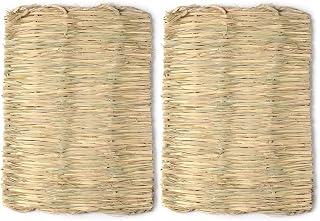 Pet Grass Woven Bed Mat,Small Animal Grass Mat Bedding,Pet Chew Grass Mat Toys Bed for Guinea Pig,Parrot,Rabbit,Hamster,Cat Dog and Small Animal,2 Pieces.