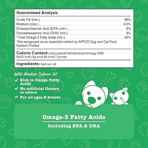 Miniatura 2 de Nutricost Pets - Aceite de salmón salvaje de Alaska para perros y gatos, 32 onzas líquidas, apoya la piel y el pelaje saludables, ácidos grasos