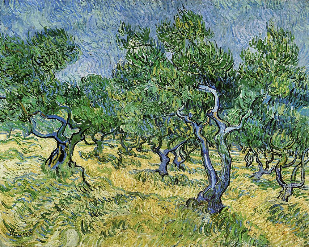 Affiche Olive Grove 1889 Van Gogh format extra large en papier mat de haute qualité
