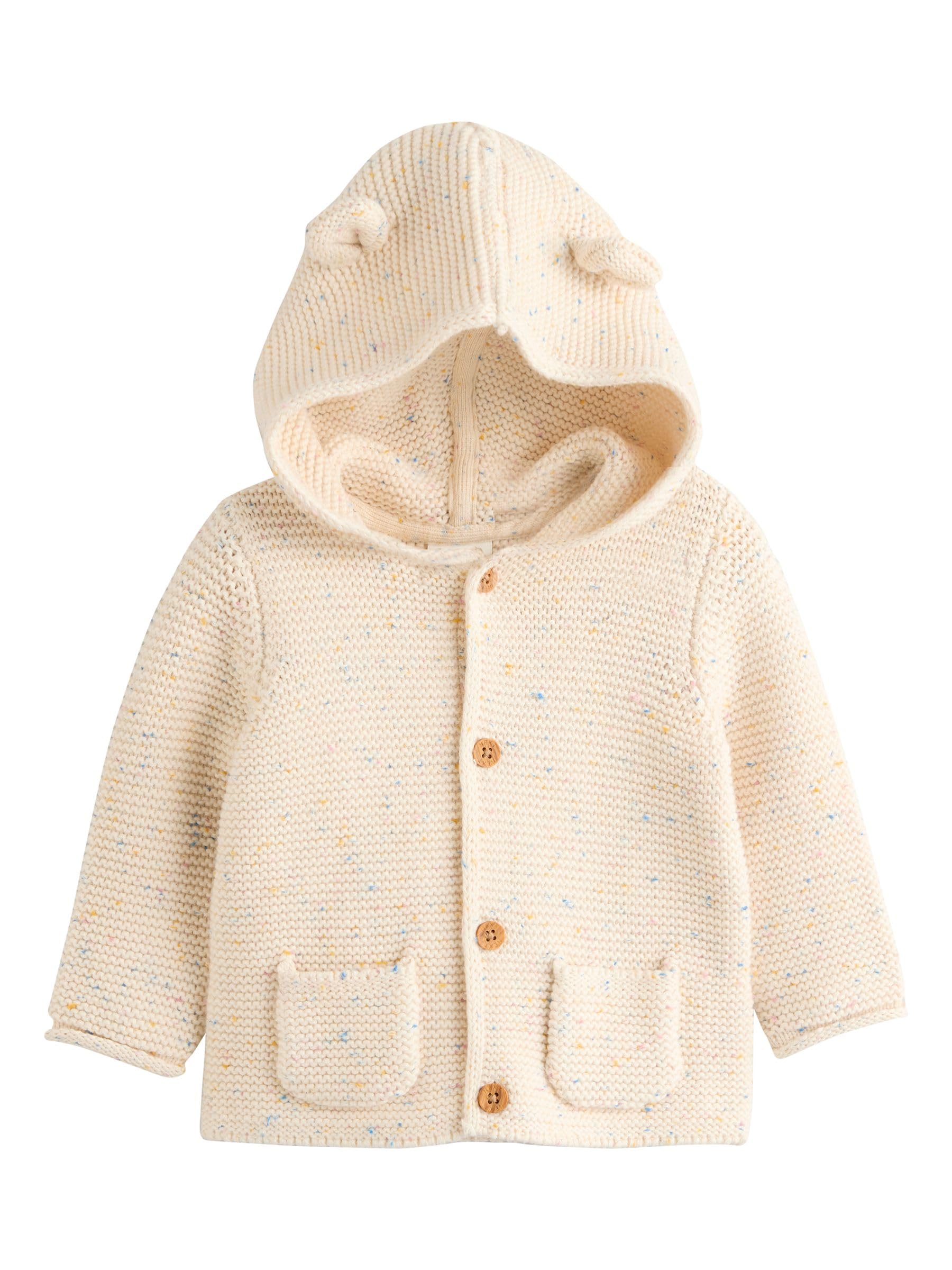 NEXT Unisex Bambino Cardigan in Maglia con Cappuccio per Neonati
