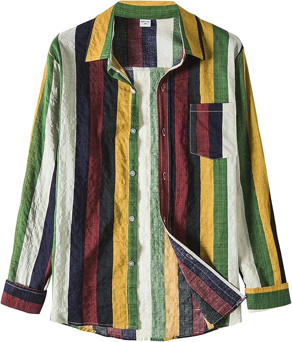 Amazon Co Jp メンズストライプシャツ タートルネックシャツ メンズ ストライプラペルトップ メンズドレスシャツ メンズスリムフィットシャツ メンズシャツ 長袖メンズシャツ B 服 ファッション小物