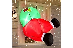 Joiedomi Christmas Inflatable Santa Butt Stuck Broke Out from Window