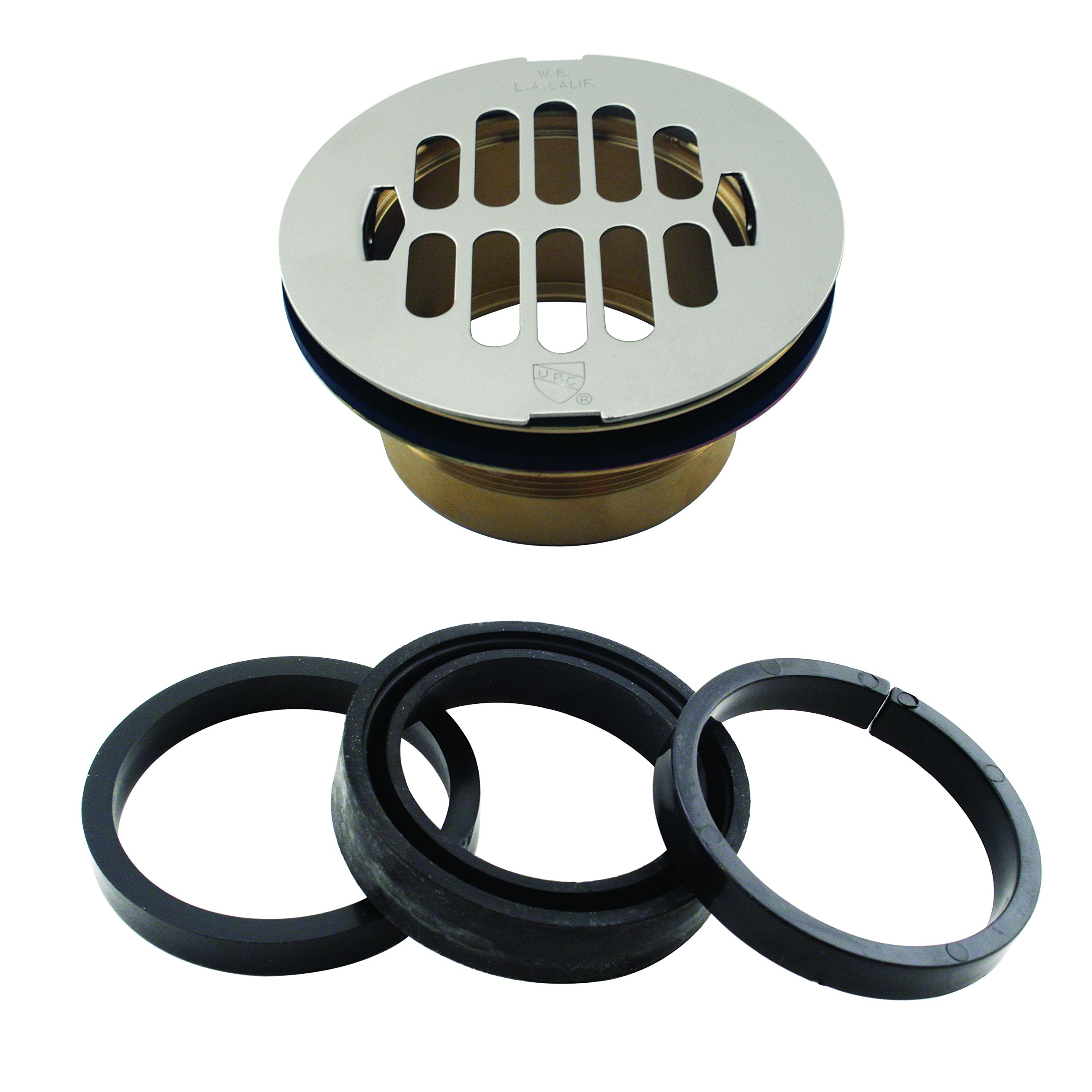 Bonde de douche Westbrass D206b-las système swedge-lock étanche et grille laiton nickel