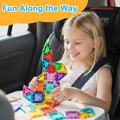 Miniatura 3 de Juego de 42 azulejos magnéticos, bloques de construcción magnéticos fuertes, mini azulejos magnéticos, juguetes STEM Montessori para niños pequeños
