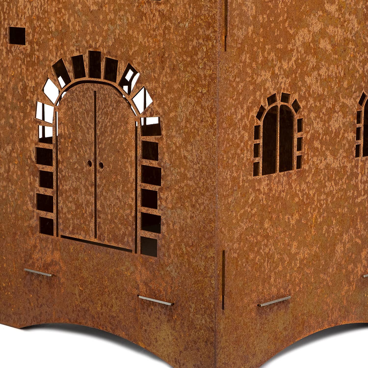 Moritz Braciere da 2 mm, in acciaio, 35 x 35 x 85 cm, utilizzabile per giardino, campeggio, esterni, braciere da fuoco a castello