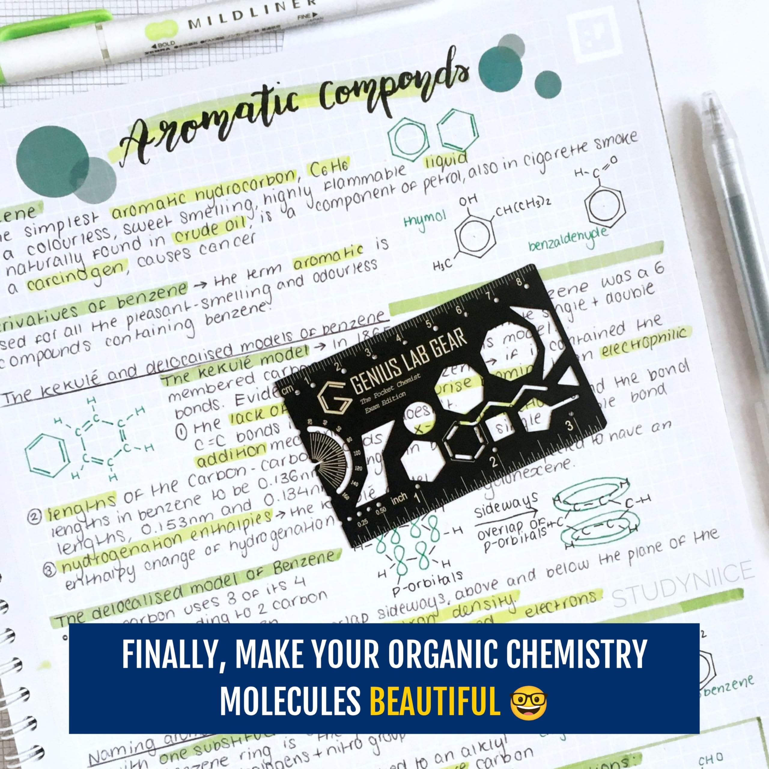 Pocket Chemist Exam Edition – szablon do rysowania szablonów chemii organicznej (TPC002)