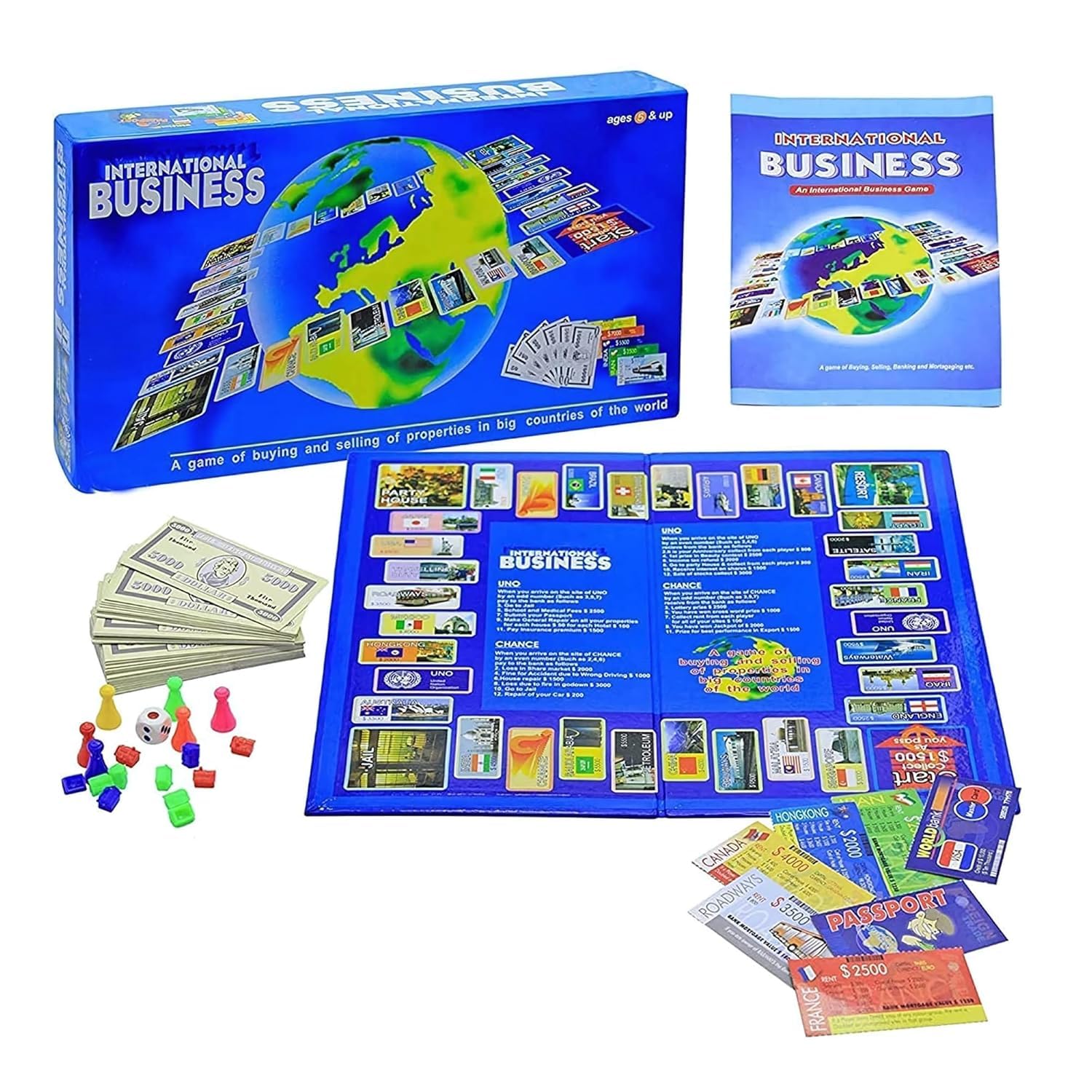 Reveuse Business Game - Exciting Indoor/Outdoor Folding Board Game for Kids & Adults for Portable Play, Ideal Gift, Educational & Entertaining Family Fun (Pack of 1)