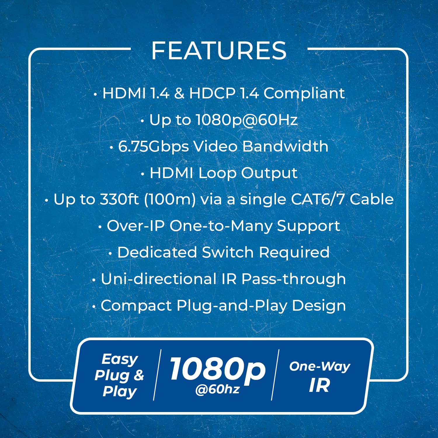 Orei Extender HDMI su CAT5/CAT6 con IR fino a 100 metri - Loop Out - Distribuzione del segnale Full HD 1080P - Over IP