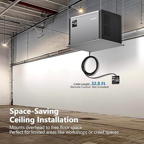 Miniatura 6 de Yaufey Deshumidificador comercial de 158 pintas con bomba y manguera de drenaje para espacio de rastreo, sótanos, espacio industrial, gran espacio