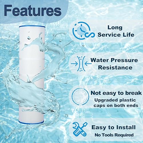 Miniatura 3 de Filtro de piscina PCC105-PAK4 que reemplaza a PCC105, Pentair CCP420, R173576, Unicel C-7471, Filbur FC-1977, 178584, 817-0106, 105 pies cuadrados,