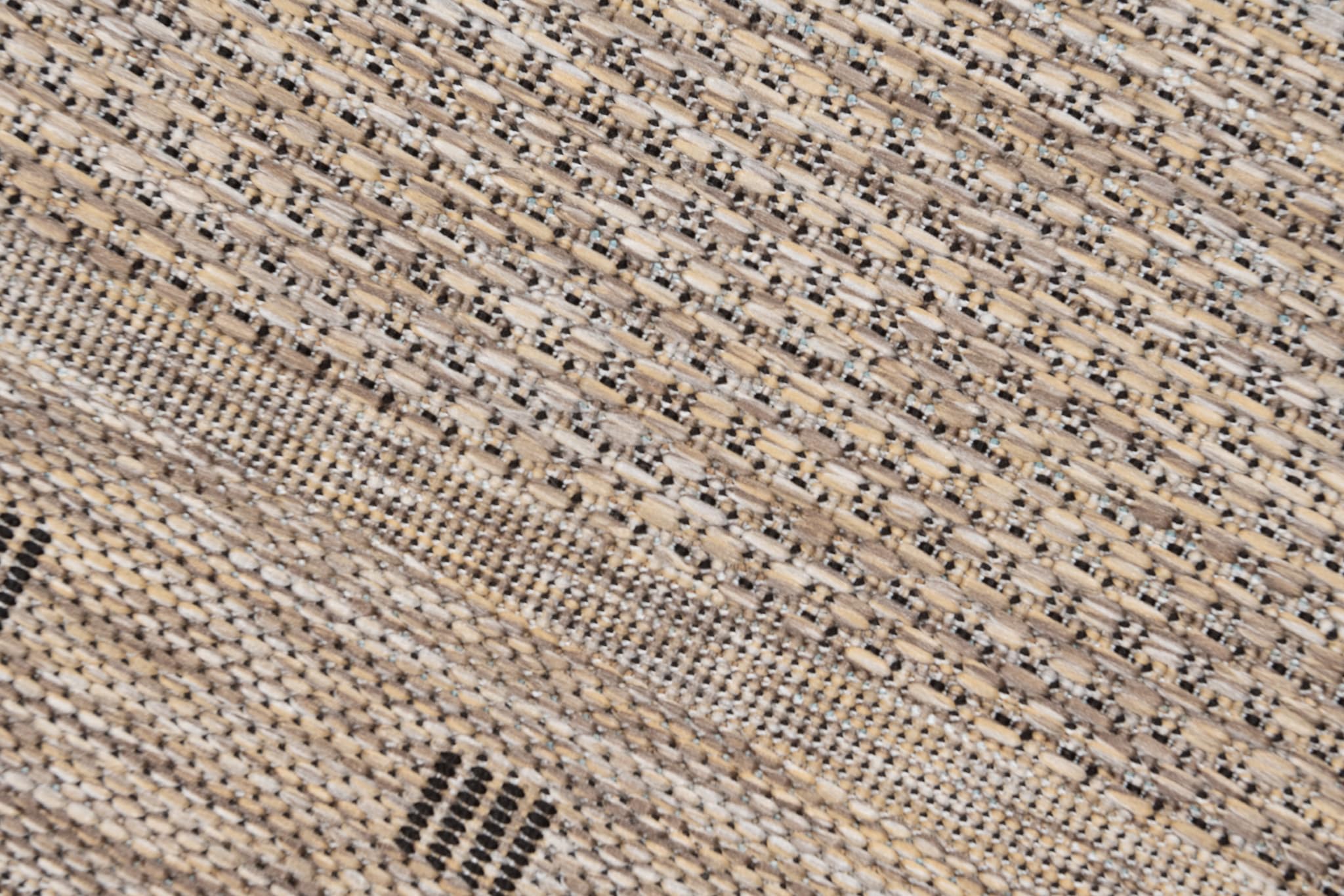 TAPISO Melissa Teppich Läufer Flur Outdoor Indoor Braun Schwarz Modern Design Wetterfest UV-beständig Wohnzimmer Balkon Terrasse ÖKO-TEX 100 x 400 cm