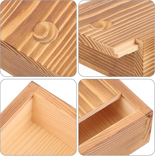 Miniatura 7 de EXCEART Caja de joyería portátil Estuche de anillo Estuche de almacenamiento de madera Estuche de collar Estuche de regalo Estuche de madera para