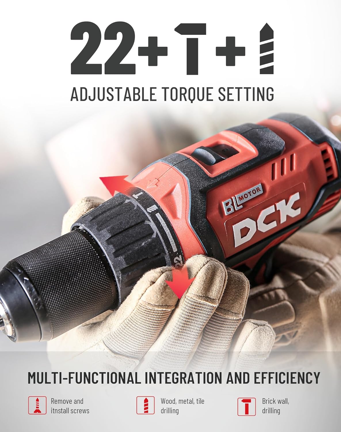 Ajuste de par ajustable 22+1+1 e integración multifuncional