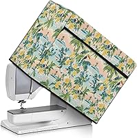 Vista 31 de Funda para máquina de coser de girasoles de otoño con prácticos bolsillos, cubierta protectora duradera acolchada contra el polvo, accesorios