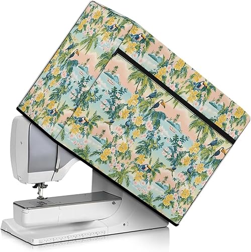Miniatura 163 de Funda para máquina de coser de mariposas y flores con prácticos bolsillos, funda protectora con asa, para la mayoría de máquinas de coser estándar