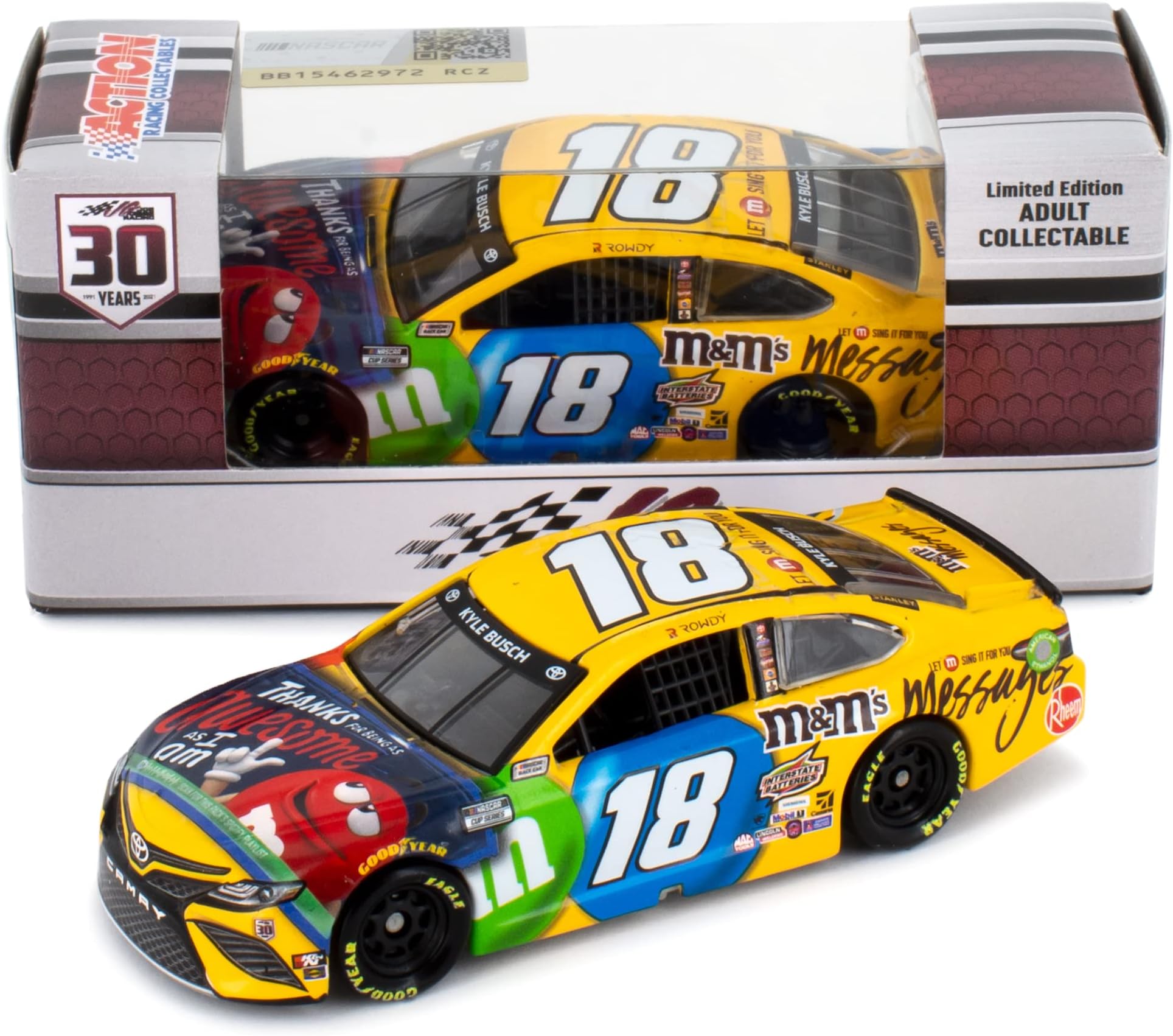 Kyle Busch 2021 M&M'S Message Awesome 1:64 ARC DIECAST,Multi