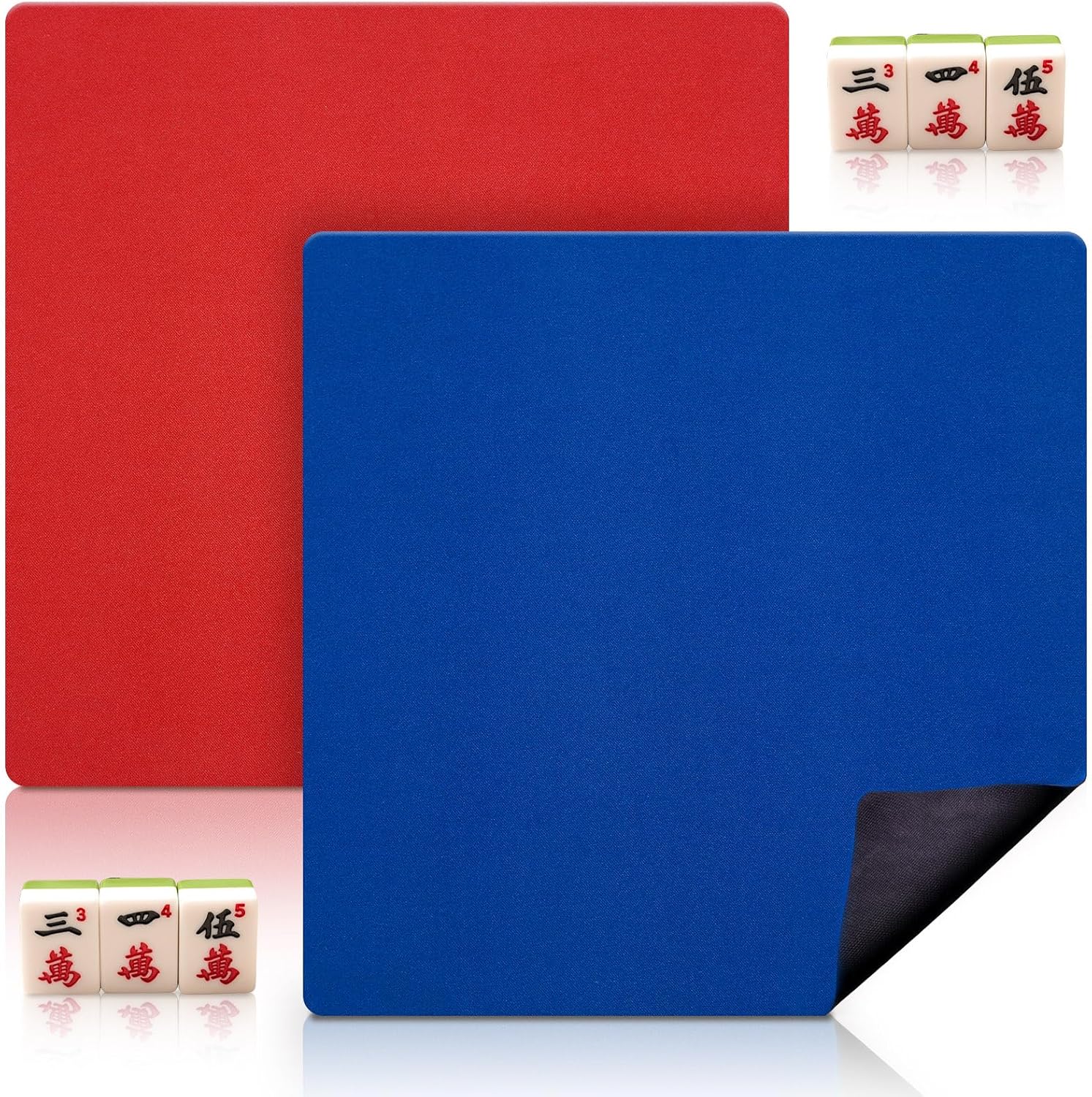 Oudain 2 Pack Mahjong Table Mat 32.7 x 32.7 Inch Game Mat