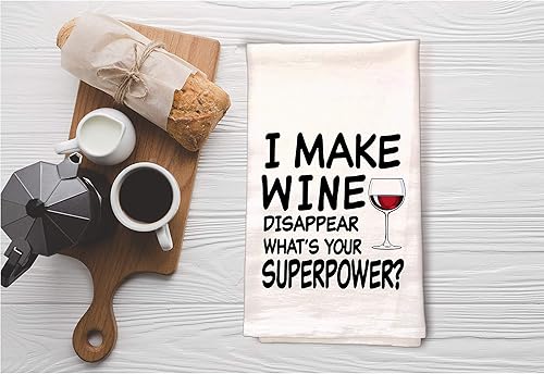Miniatura 4 de I Make Wine Disappear - Toalla de cocina, toalla de cocina con frase divertida y humorística para saco de harina, gran regalo de inauguración de la