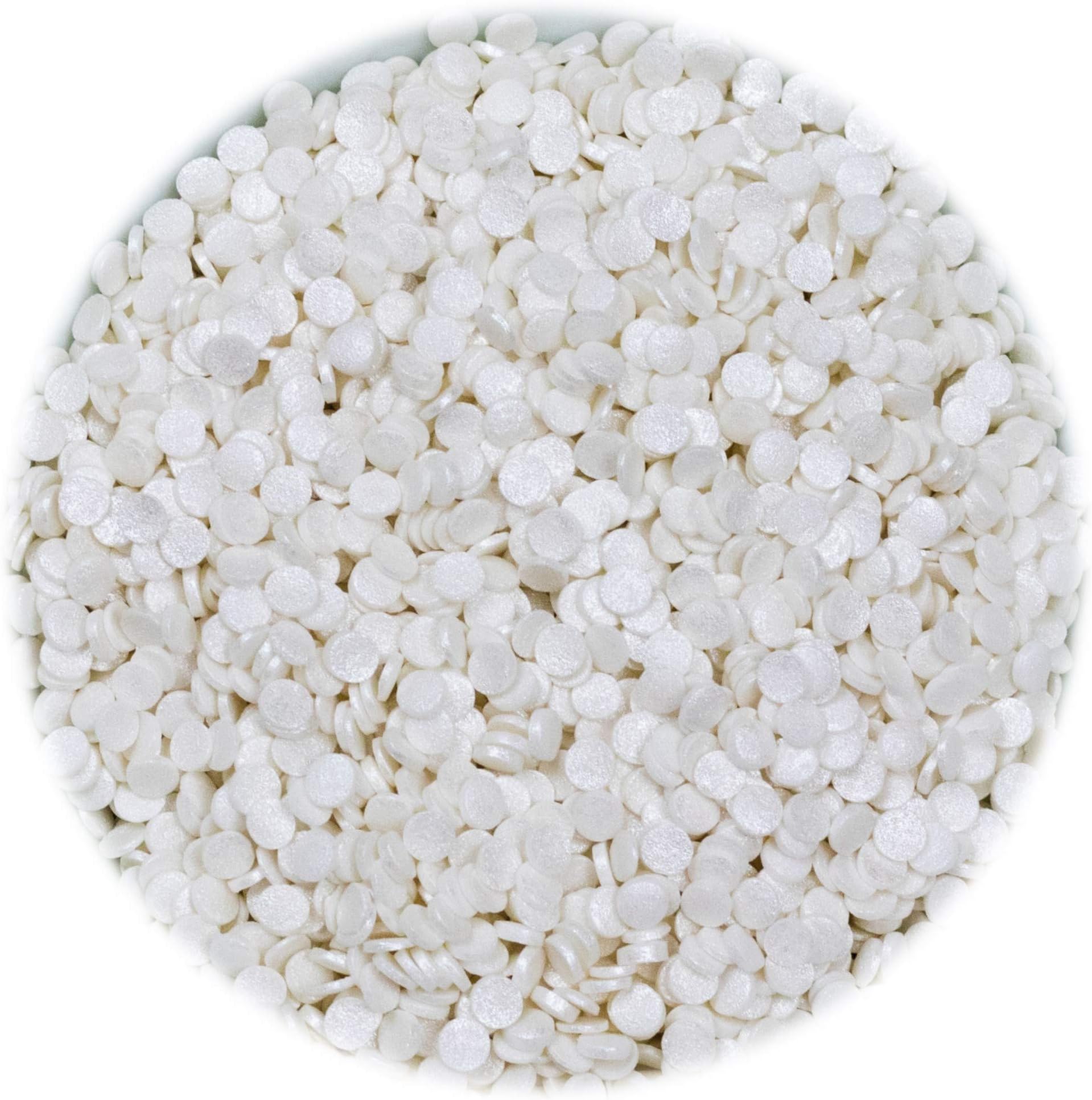 White Glimmer Confetti (funfetti) Cupcake / Cake Decorations Sprinkles (100g)