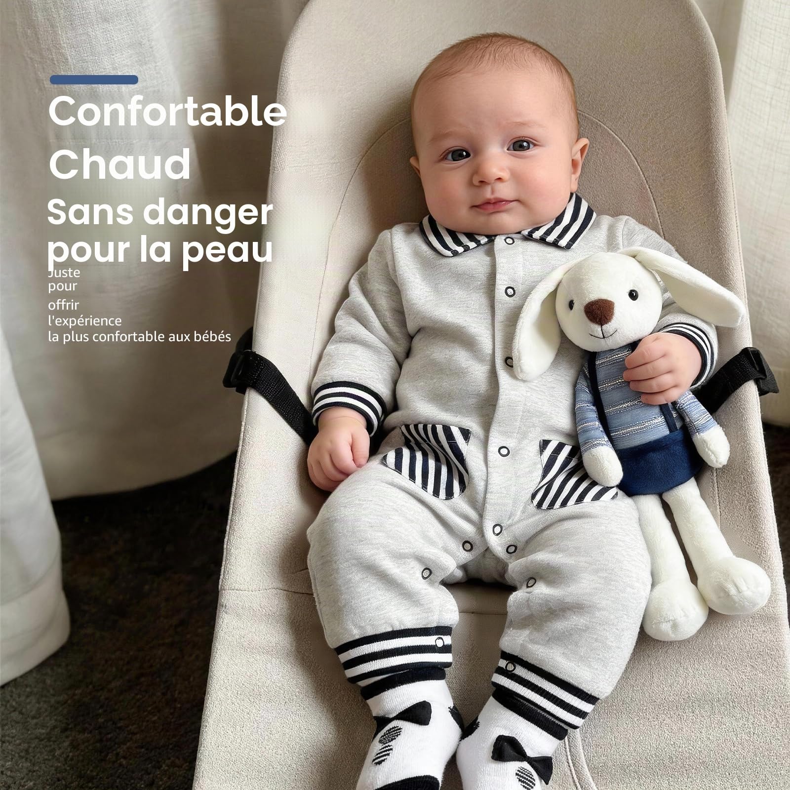 Cadeau Bébé Garçon, Cadeau Nouveau pour la Naissance, Ensemble Bébé Nouveau-né avec Couverture en Mousseline/Barboteuse Body Bébé/Bavoir Cadeau Baby Shower Révélateur de Genre