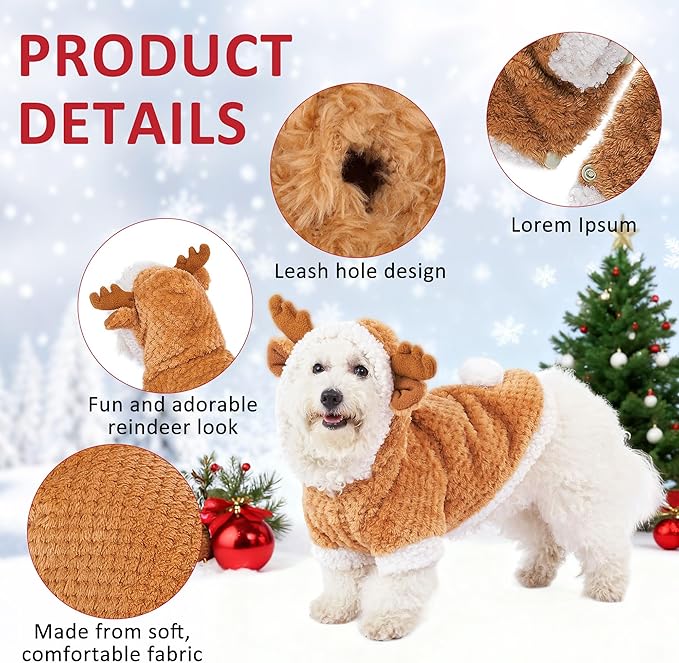 Disfraz de Reno para Perro Yoption, Navidad, Talla XL miniatura 2