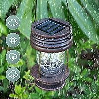 Vista 5 de Linternas solares colgantes al aire libre - 20 luces LED alimentadas por energía solar, luces de hadas de Navidad, linternas impermeables