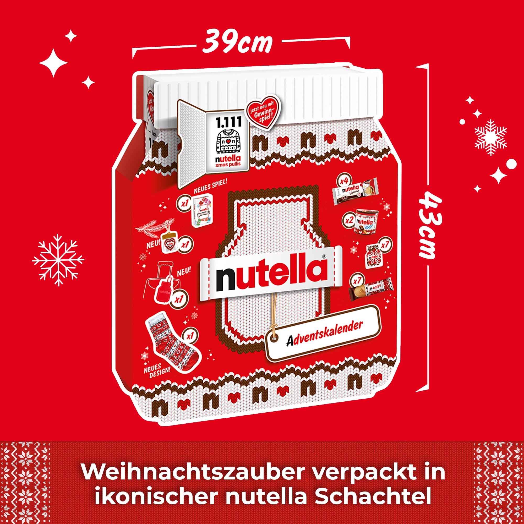 Nutella Adventskalender 2025 528g 24 festliche Leckereien Mini-Geschenke