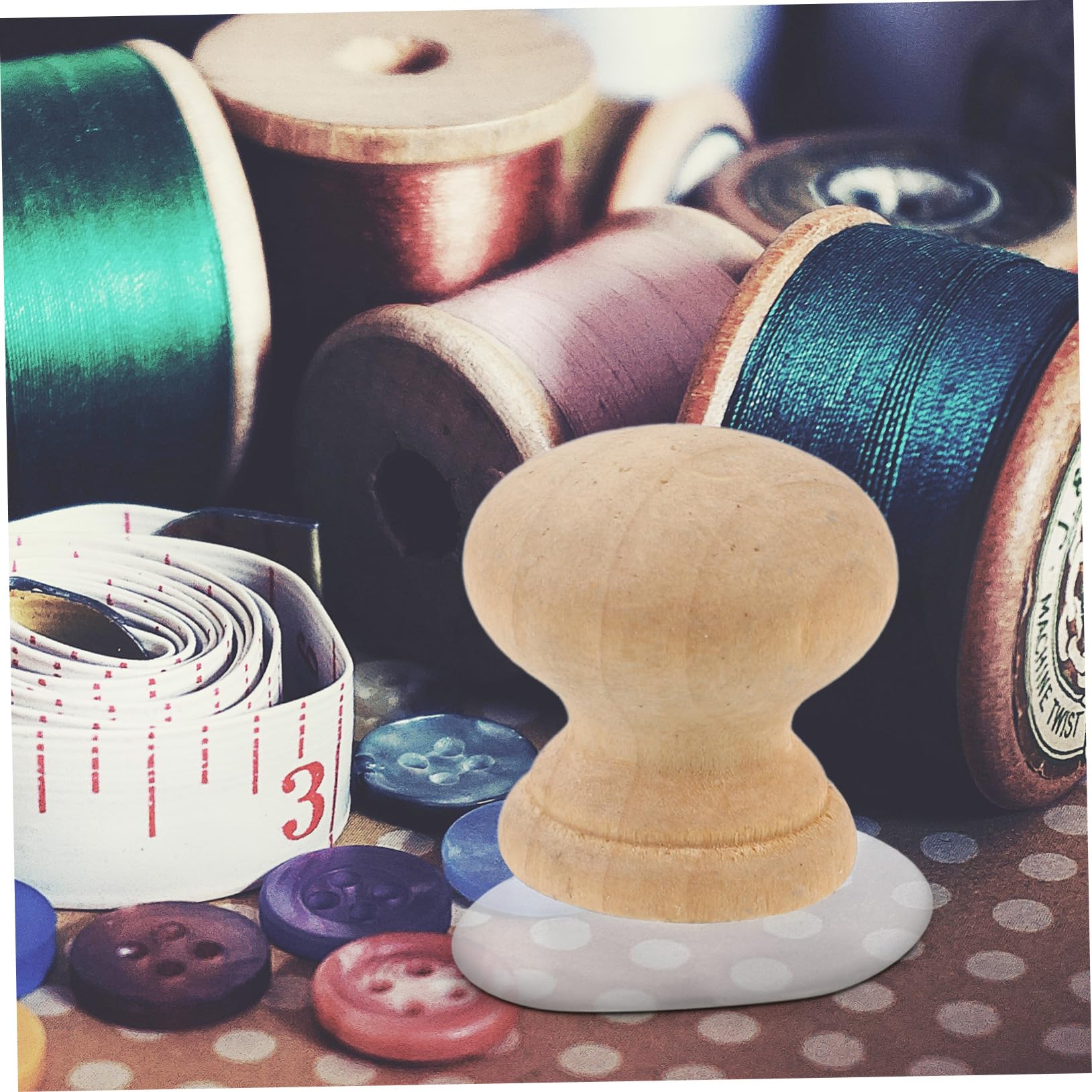 Uonlytech 5 Piezas regla de succión acolchado tela regla de costura herramientas de regla Madera Beige