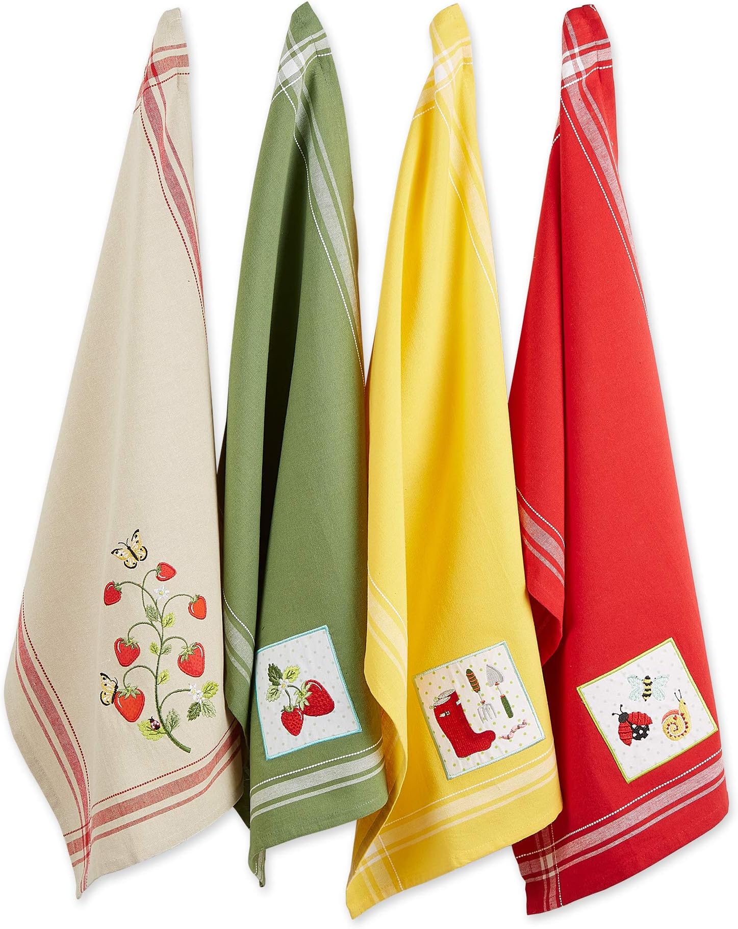 ALAZA Super Absorbent Kitchen Towels - Set Of 6 Strawberry Print Dish Cloths, 11"x11", Lint Free - View #9