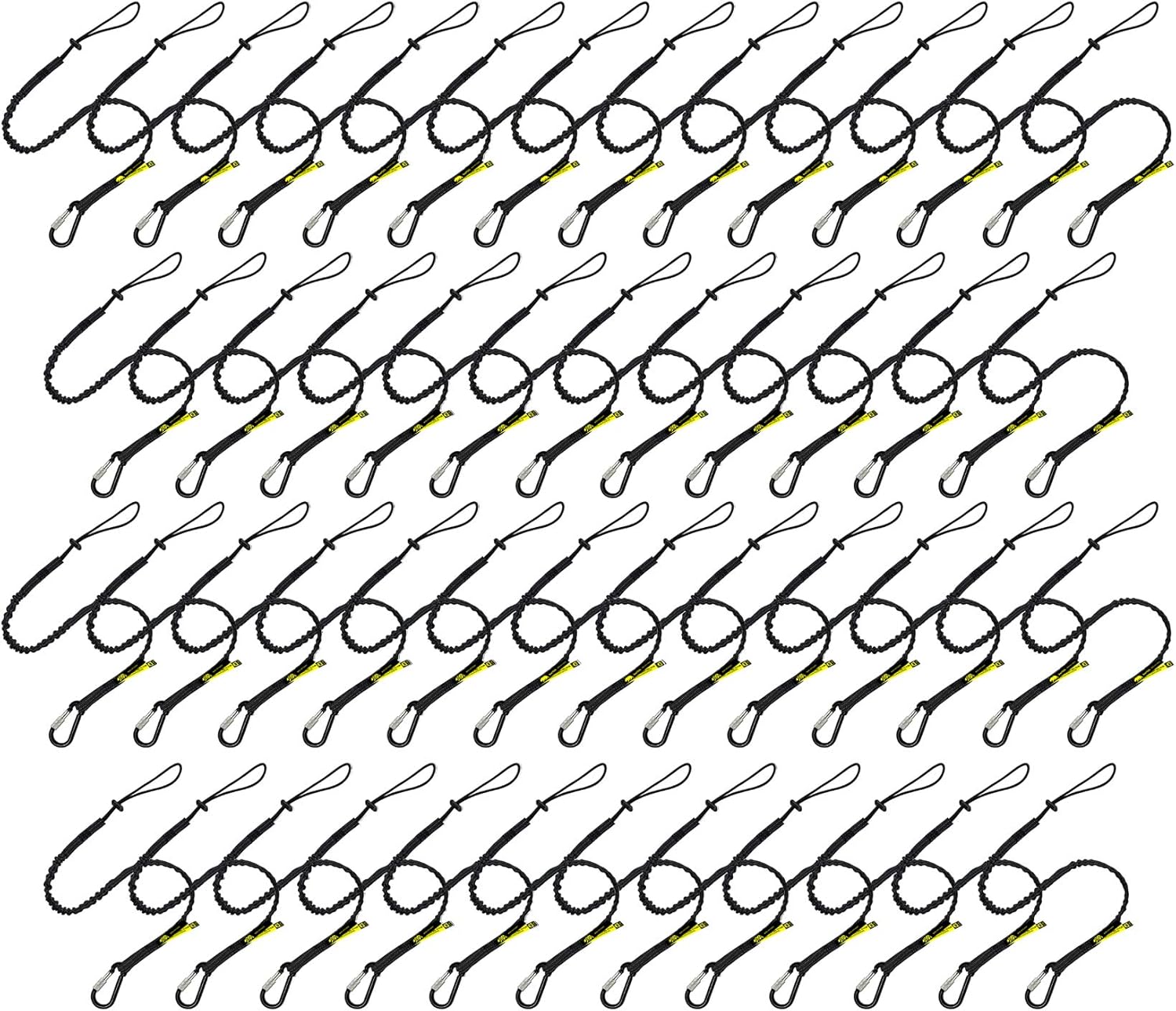 BearTOOLS Tool Lanyard with Single Carabiner and Adjustable Loop End, Standard Length, Maximum Weight Limit 8KG / 17.6lb, Aluminum Screw Lock Carabiner with Shock Cord Stopper, 09250S (50 Pack)