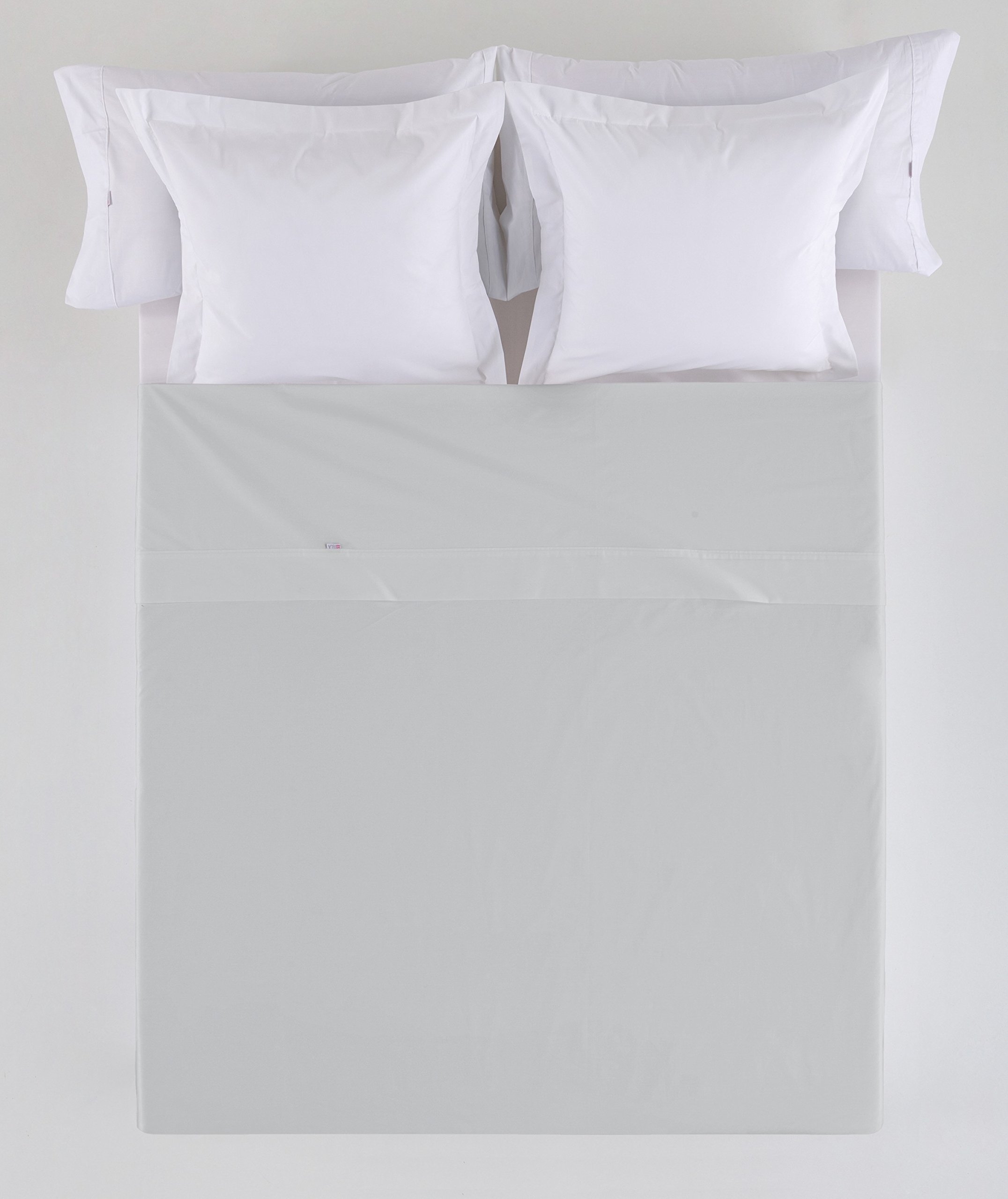 Drap housse blanc satin de coton 135 140x210 bonnet 35 cm 300 fils