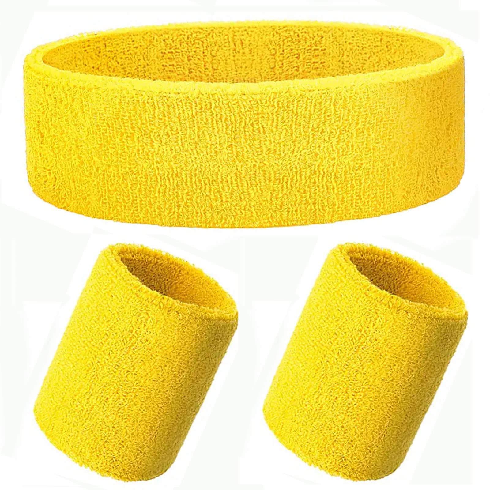 Lot De 2 Bandeaux Éponge Poignet Fermeture Éclair – Coton Épais Sport Avec Poche – Basket, Foot, Fitness, Running – Noir