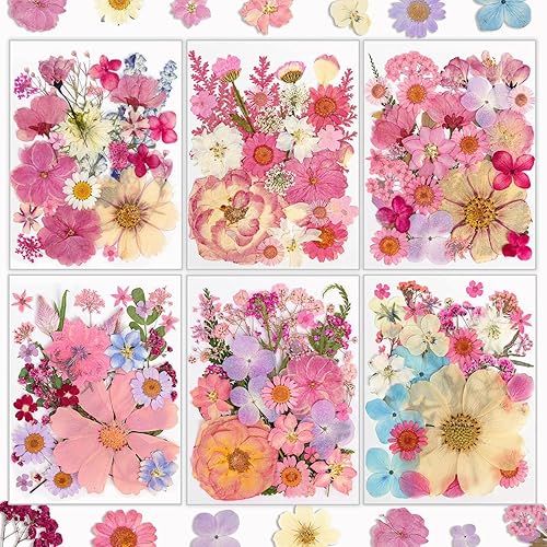 Vista 10 de Resiners - Flores secas, 100 piezas de flores prensadas para manualidades, color amarillo, flores secas naturales, kit de hojas secas