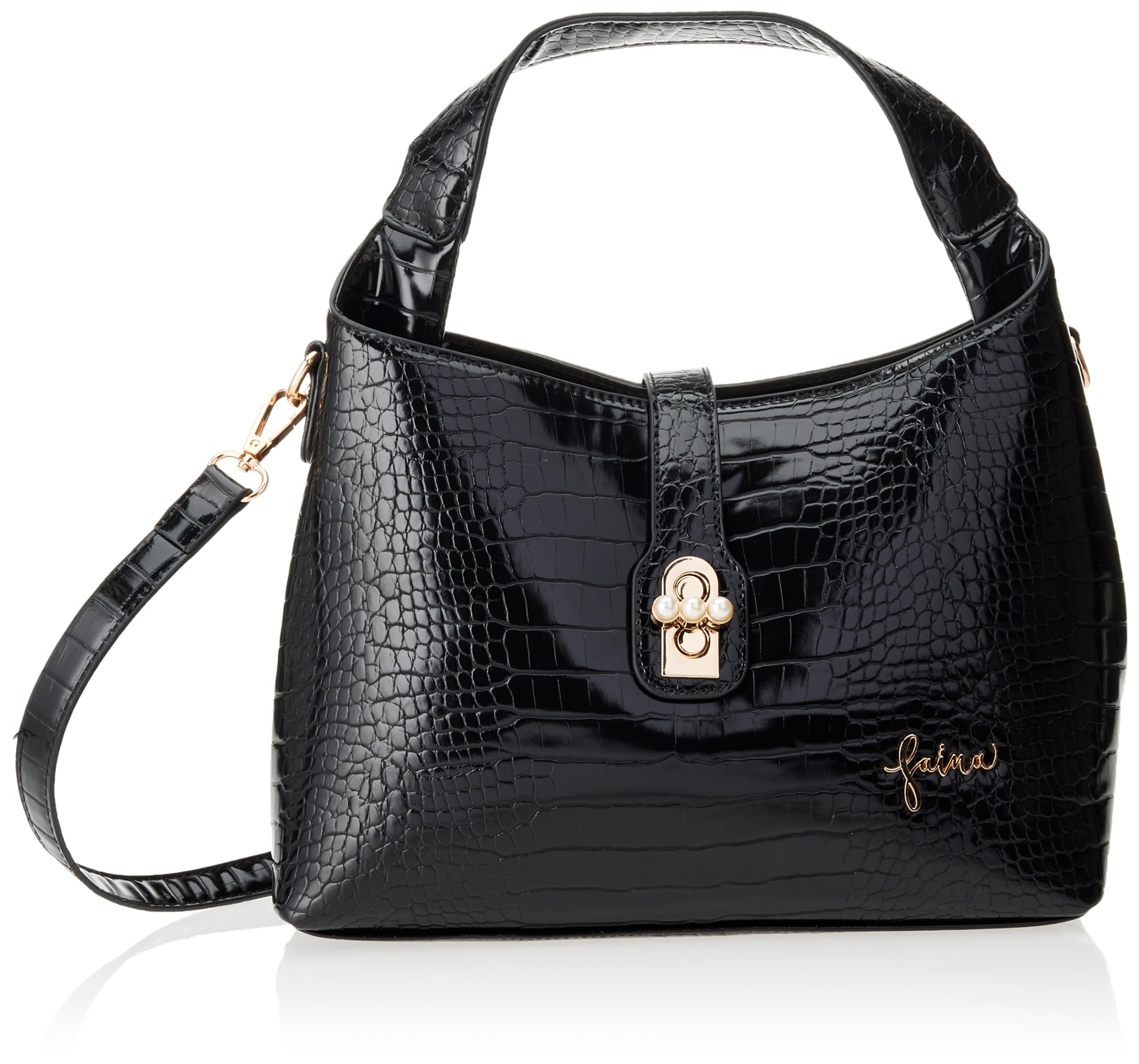 NAEMI Women's Handbag Shopper, Black, One Size