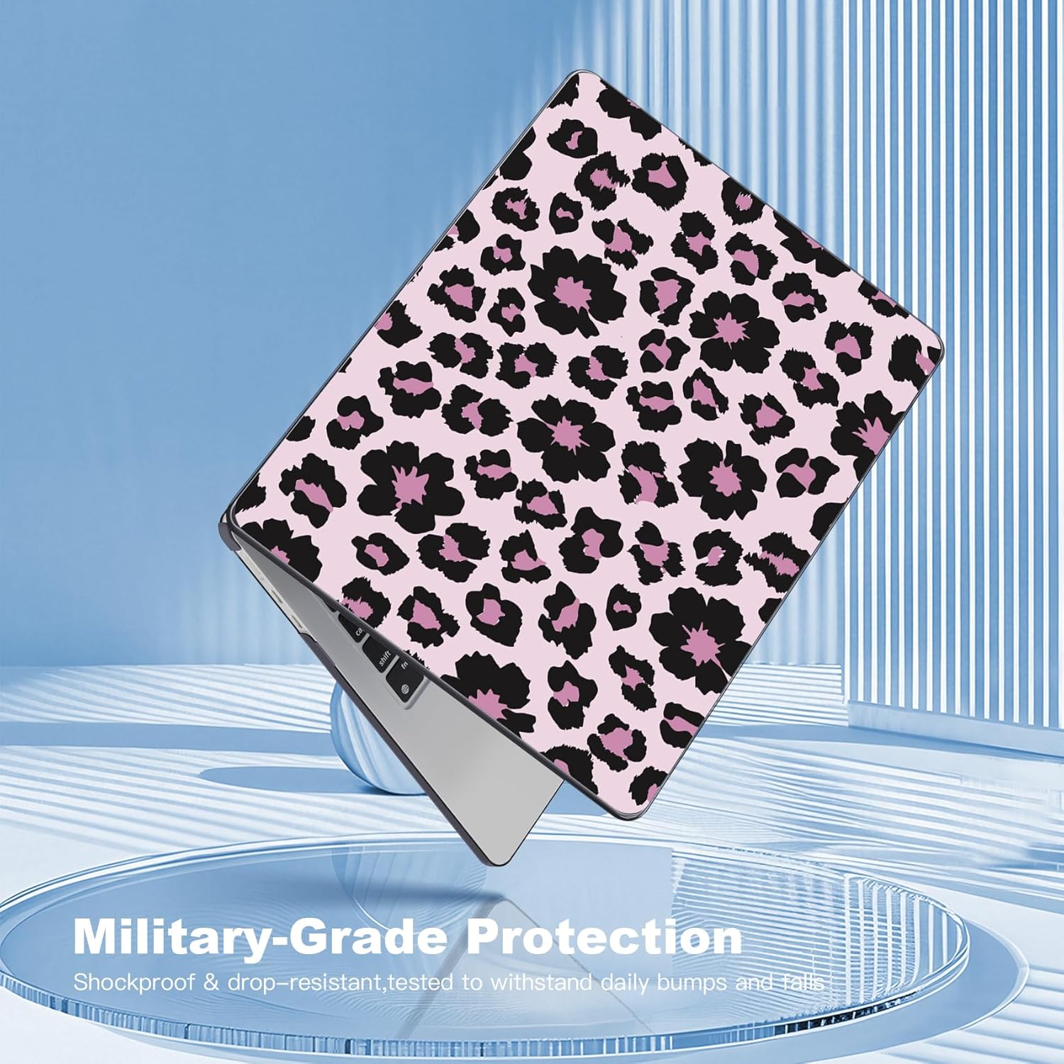 Teryeefi Case for 2022-2025 MacBook Air 13 M4 M3 M2 Fit Model A3240/A3113/A2681, Laptop Hard Shell with Keyboard Cover Trackpad Film for MacBook Air 13.6", Leopard Print Floral