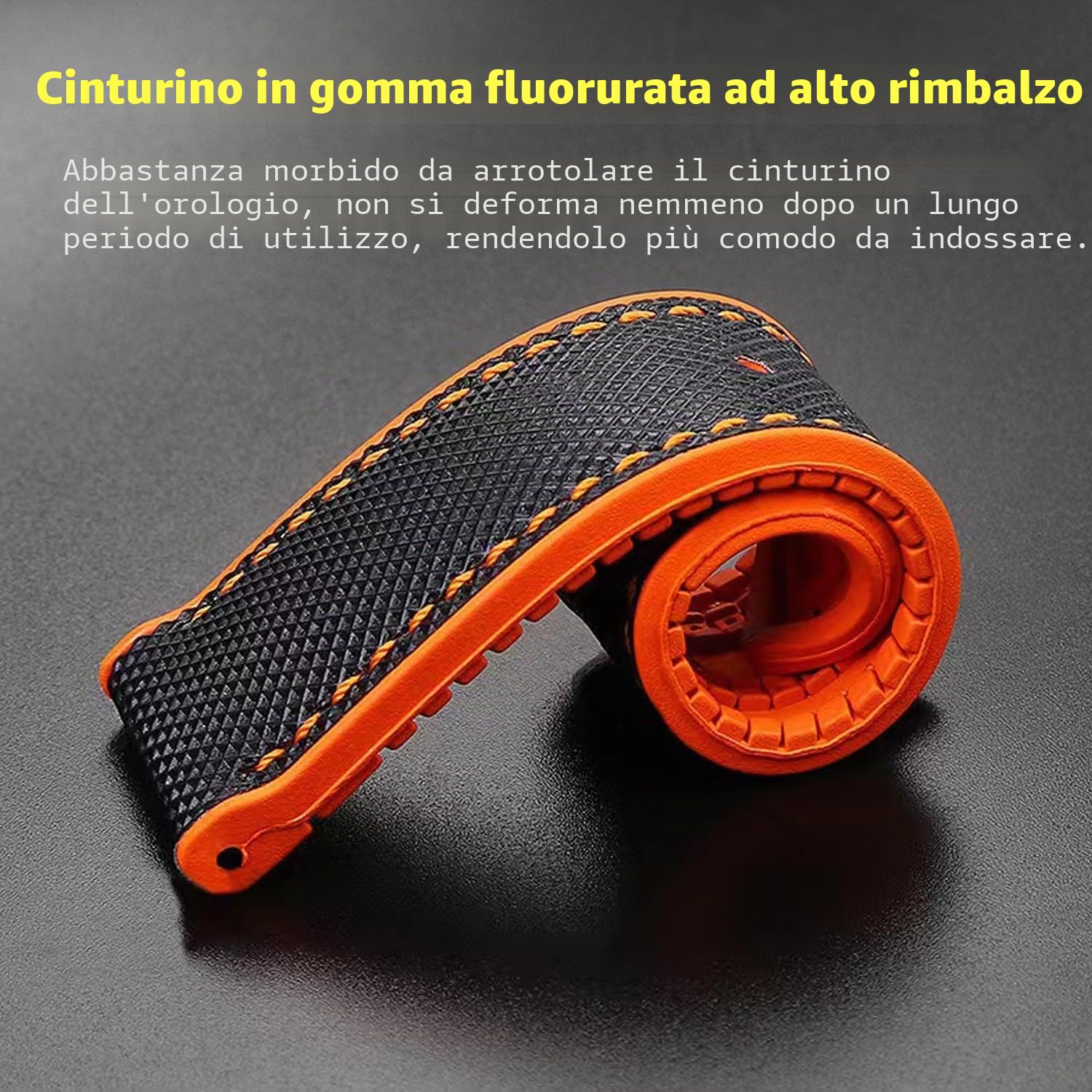 Cinturino Universale in Gomma FKM con Rinforzo in Nylon per Orologi - Disponibile in 20mm, 21mm, 22mm, 23mm, 24mm