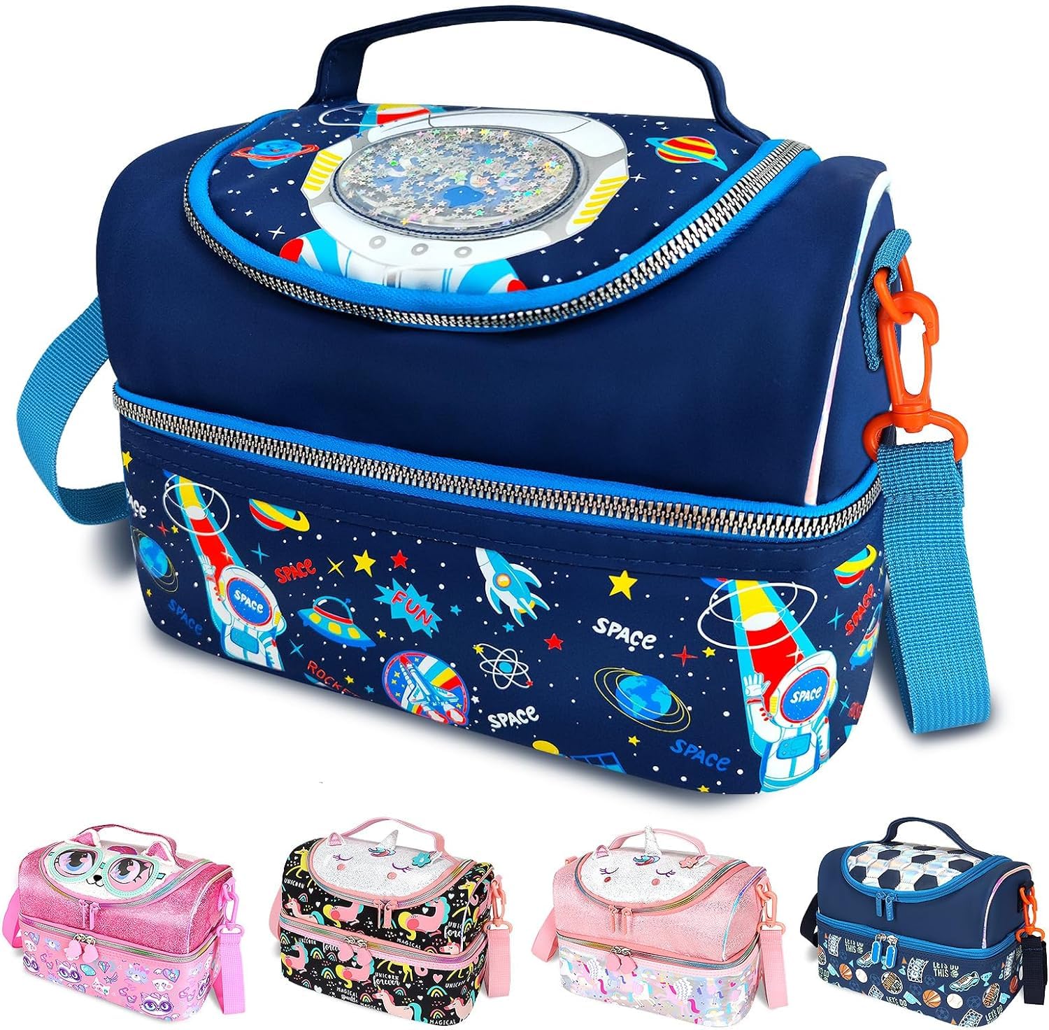 EXILOM Lunch Bag for Kids, Lunch Bag for Girls Boys, Thermal Insulation Lunch Bag, Lunch Bag for Toddler Teen, School Travel Bag, Water Bottle and Lunch Box Holder with Adjustable Strap (B0DCZYGZPJ) Amazon Price History, Amazon Price Tracker