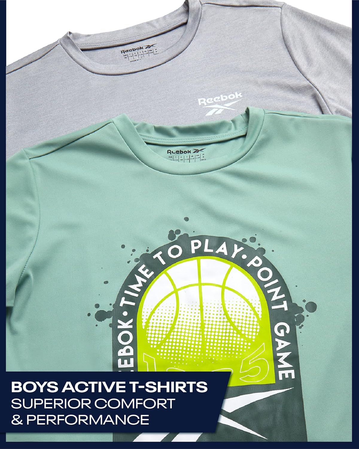 Reebok Boys Shirts - 2 Pack Active Performance Dry Fit T Shirts for Boys - Athletic Training Tops for Kids (8-20) - Image 2