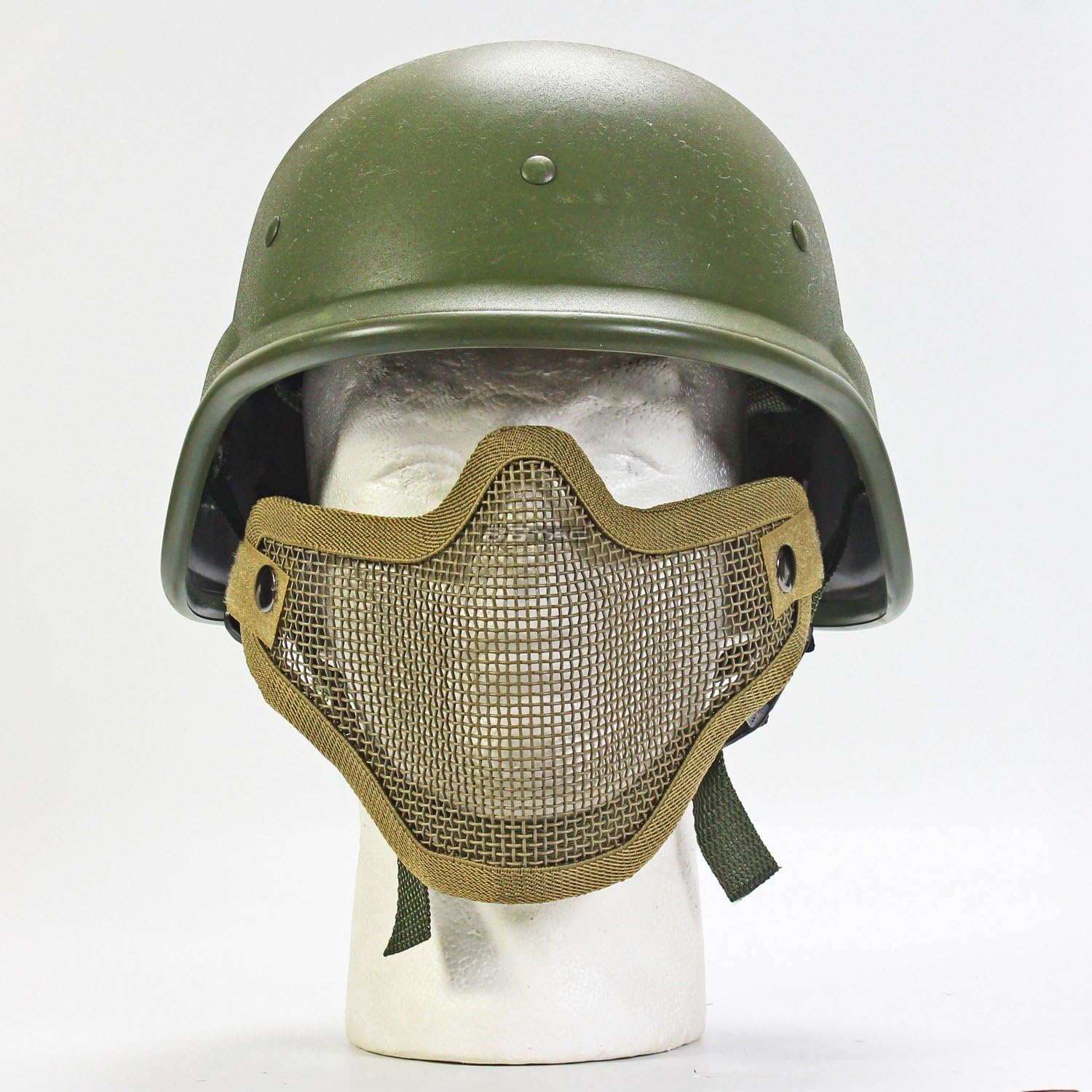 BBTac Protection Mask Combo Package 2 in 1 - Protection Half face Black Metal mesh mask + PASGT Airsoft Protection Helmet Black