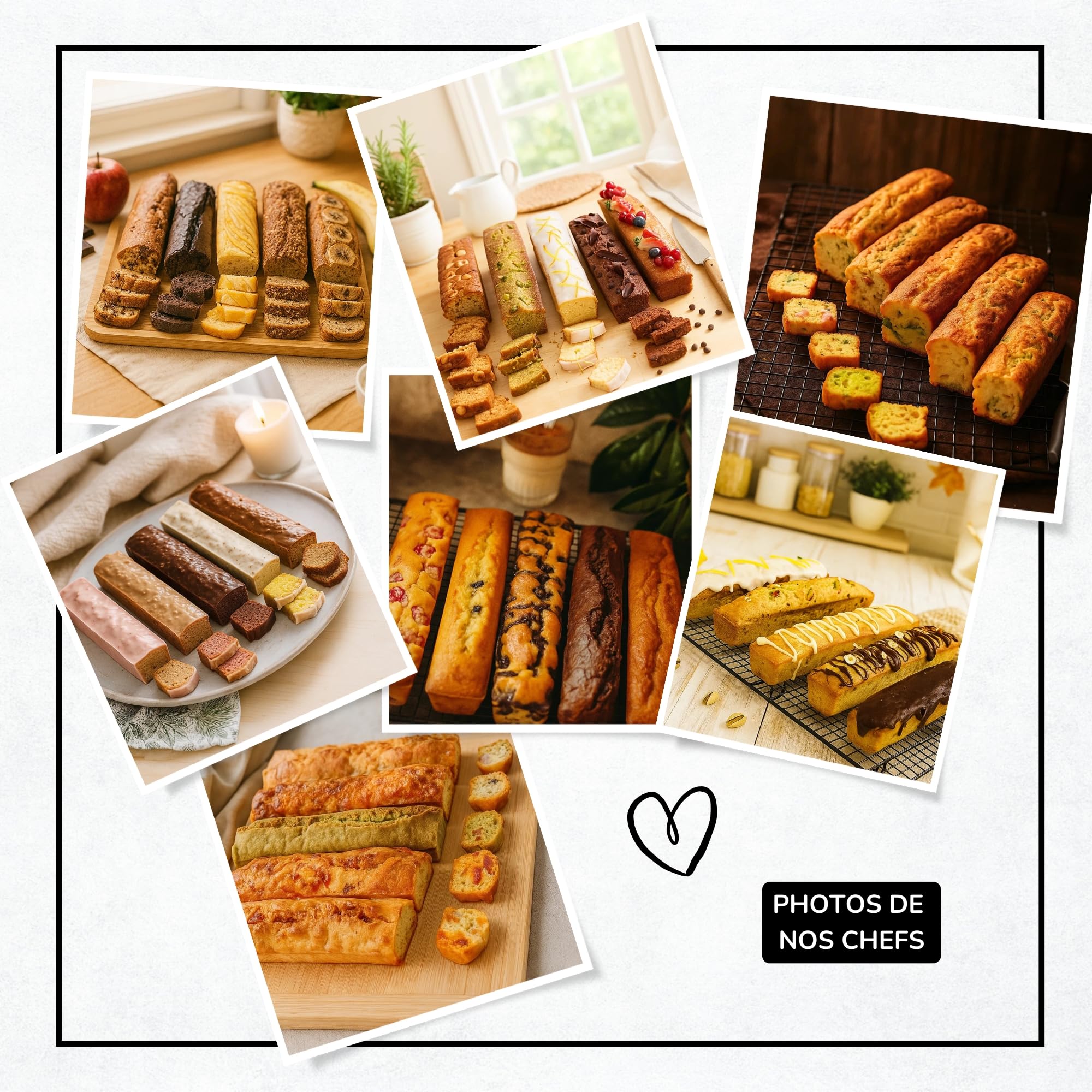AKENZ - Moule 5 cake long multi mini apéritif apero compatible Cake Factory Infinity XXL en silicone platinum petit, patisserie, brioche, pain rectangulaire + E-BOOK OFFERT