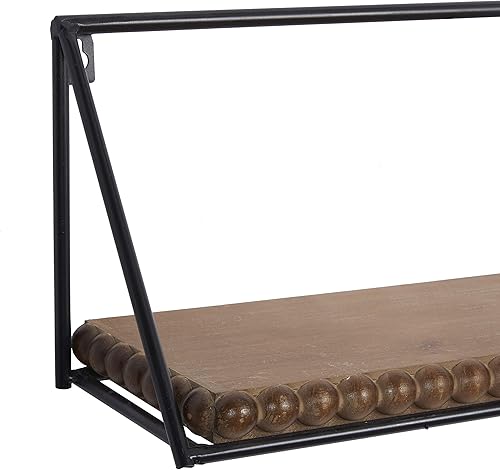 Miniatura 4 de Deco 79 Estante de pared geométrico de metal industrial, juego de 3 14", 19", 24"W, negro