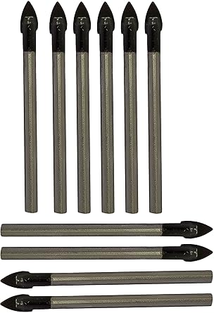 DUMDAAR 6mm Spear Point Head Ceramic glass tile marble drill bit set 10 pcs