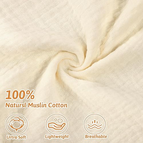 Miniatura 3 de GFU Paquete de 2 fundas de almohada de muselina para lactancia, funda de almohada suave para madres que amamantan, funda extraíble para bebé niña y