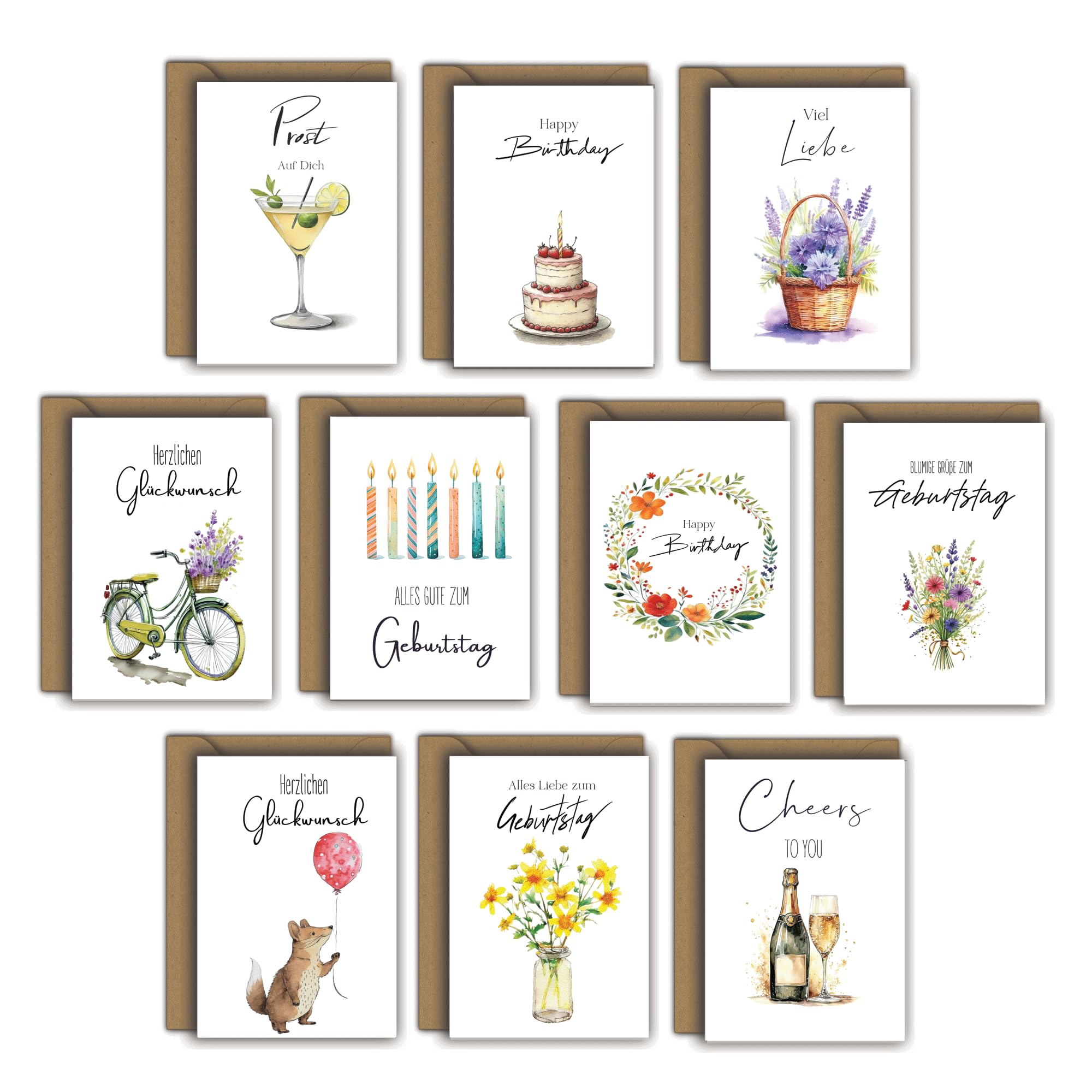 Edition Colibri Carte D'anniversaire - Illustration D'un Chat Mignon