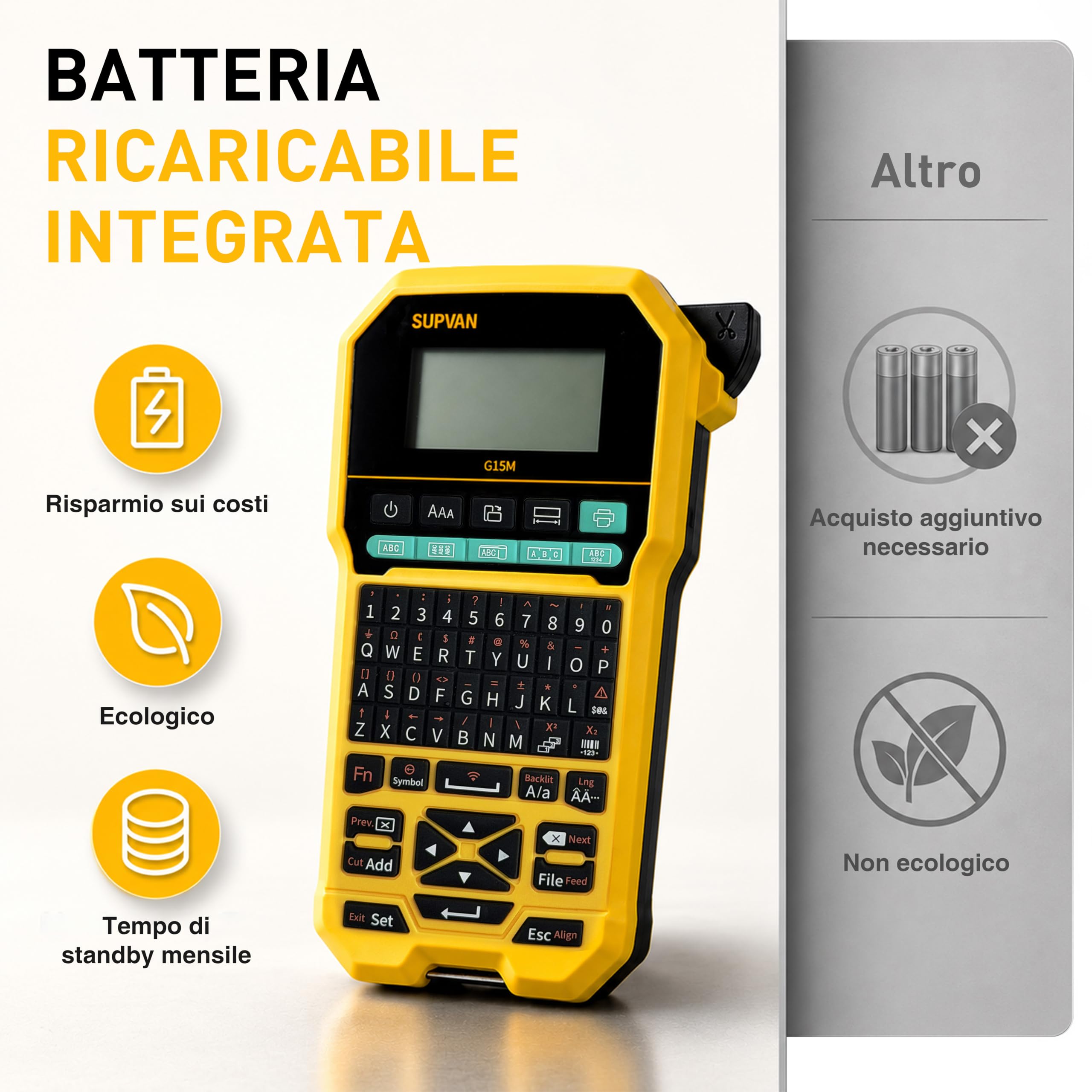 SUPVAN G15M Etichettatrice Tastiera e Bluetooth con Tubi Termorestringenti
