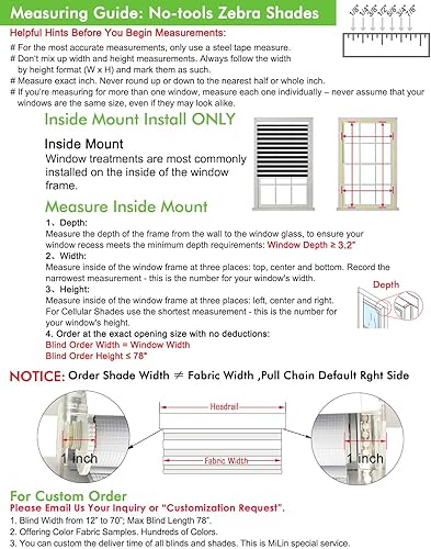 Miniatura 5 de MiLin Persianas de ventana sin herramientas, persianas de cebra de doble capa transparente, entrega rápida, sin taladros, persianas enrollables de