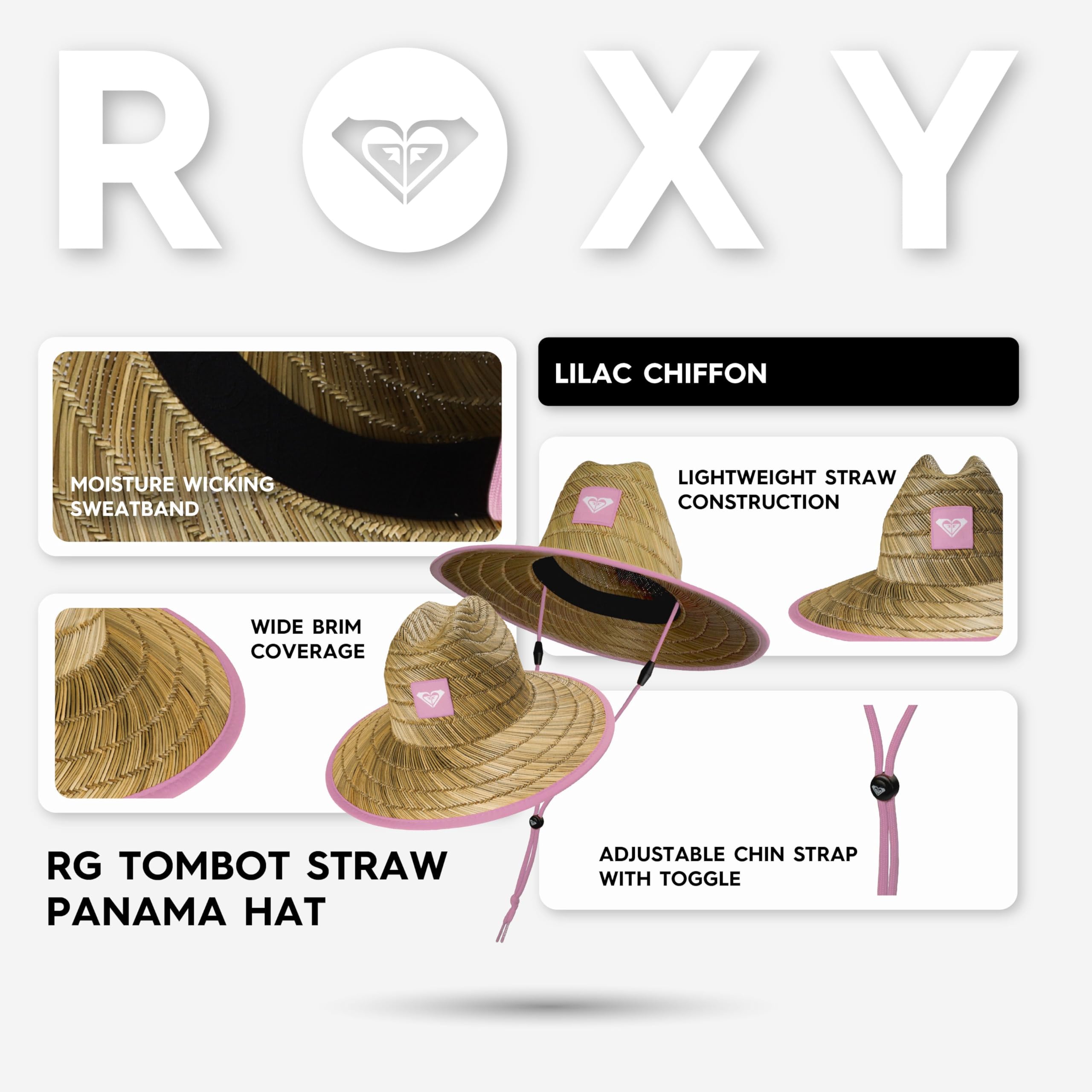 Roxy Tomboy Straw Panama Hat Sombrero Niñas