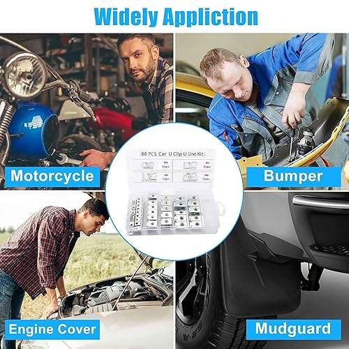 Miniatura 7 de 80 clips de tuerca con clip en U clips automotrices M4 M5 M6 M8 tipo U clip de montaje de tuerca para parachoques de motor automático panel de