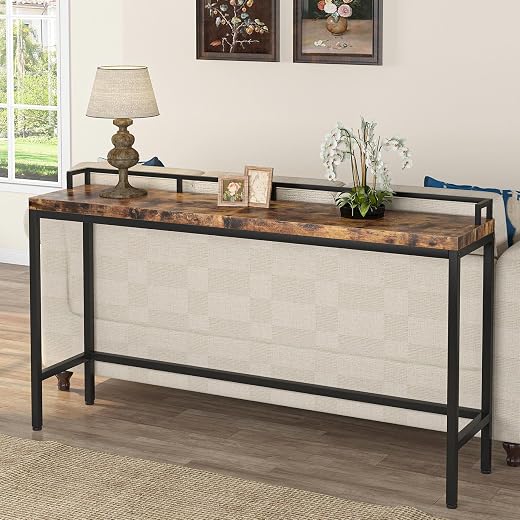 Tribesigns 70.9 inch Extra Long Sofa Table, Narrow Long Console Table Behind Couch, Rustic Entryway Table Industrial Skinn...
